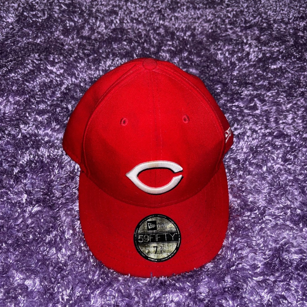 New Era Red Hat with White Logo